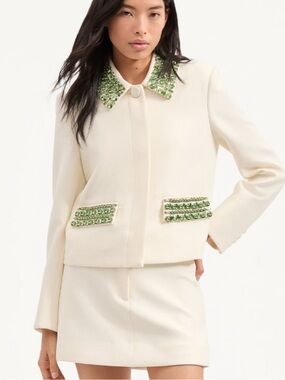 Veronicas Beard Imogen Embellished Cropped Jacket